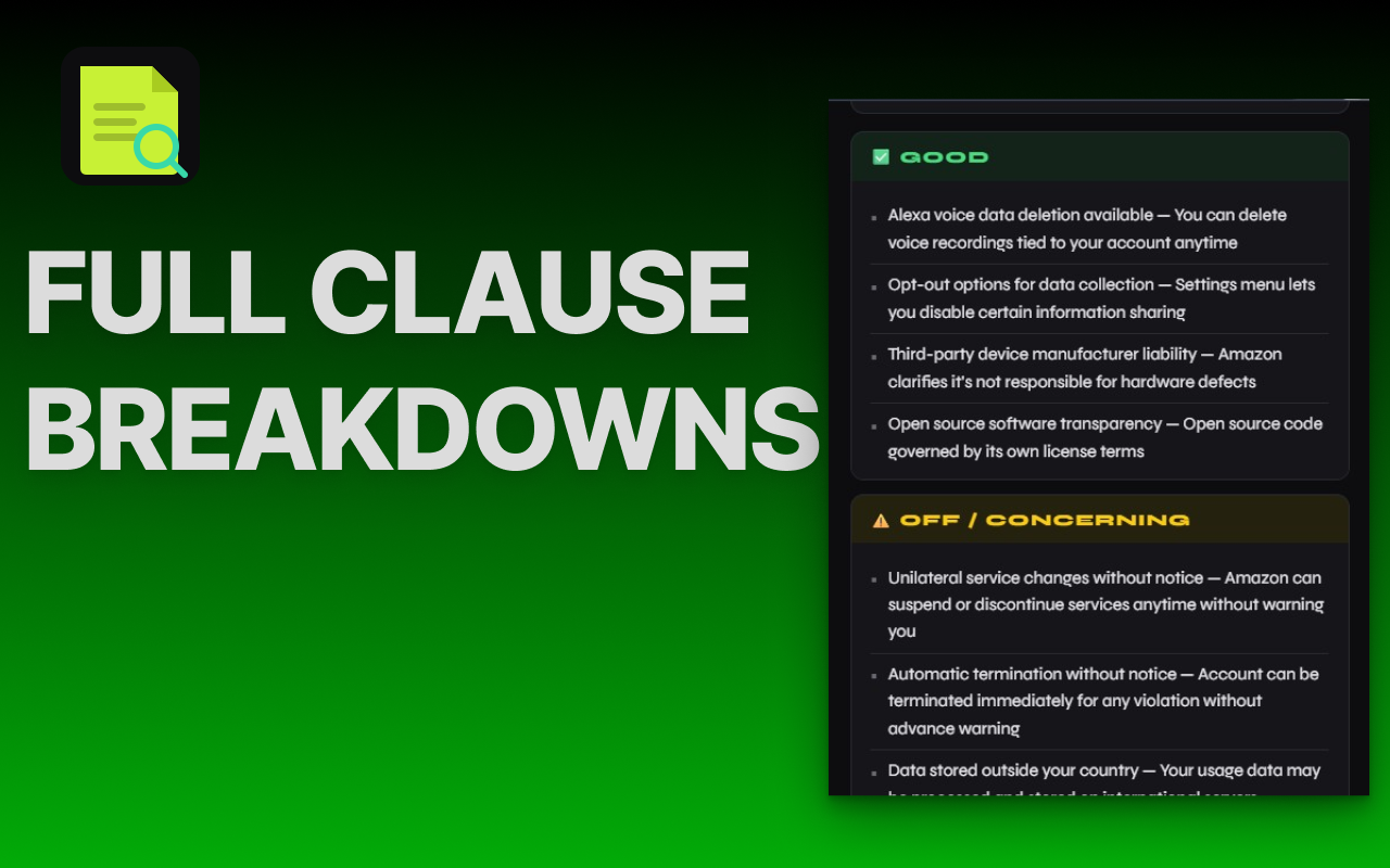 Full clause breakdowns