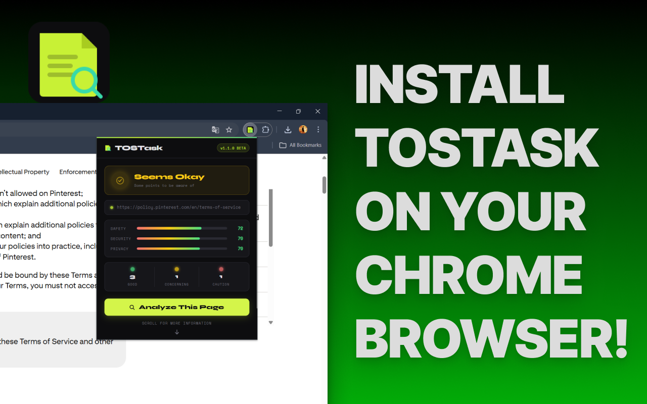 Install TOSTask on your Chrome Browser!